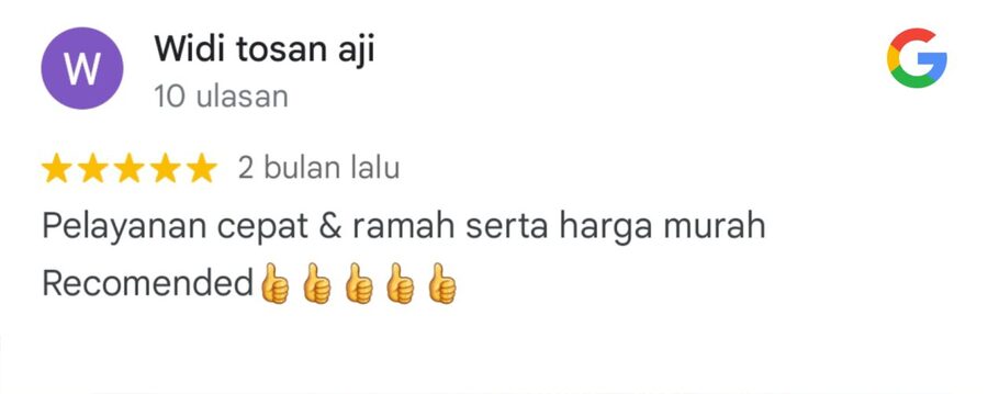Ulasan Google, Widi Tosan Aji